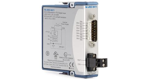  The NI 9411 works with industrial logic levels and signals for direct connection to a wide array of industrial switches, transducers, and devices. The NI 9411 is a correlated digital module, so it can perform correlated measurements, triggering, and synchronization when installed in an NI CompactDAQ chassis. 